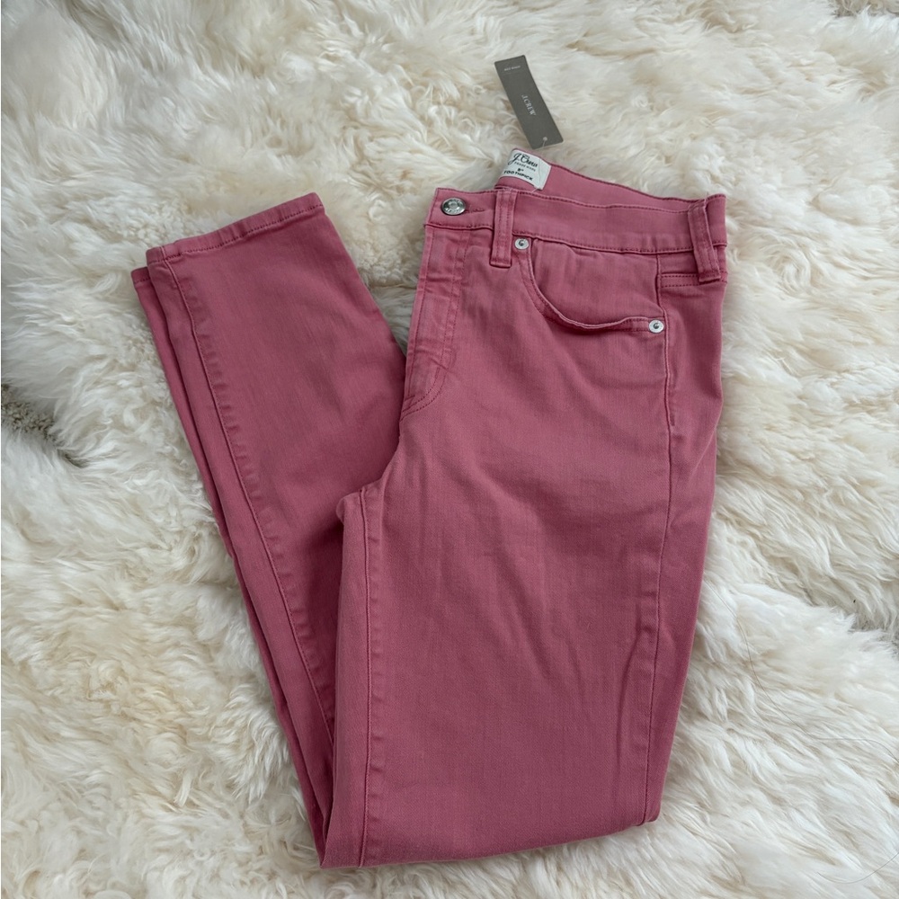 nwt jcrew dusty red pink rose colored denim jeans, 27